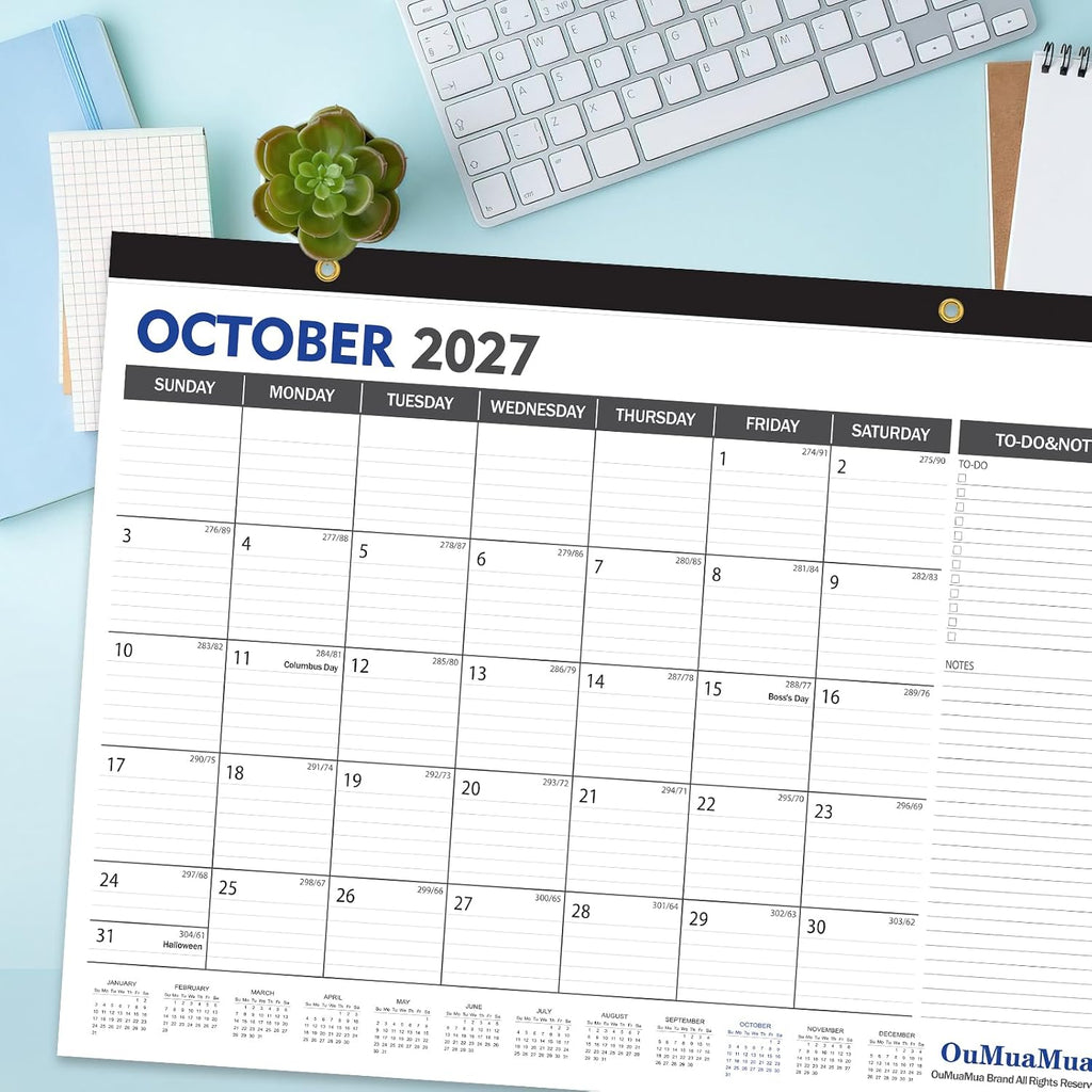 Large Desk Calendar 2026-2027 - 19 Months from Jun. 2026 through Dec. 2027, 22 x 17 Inches Desktop Wall Calendar with