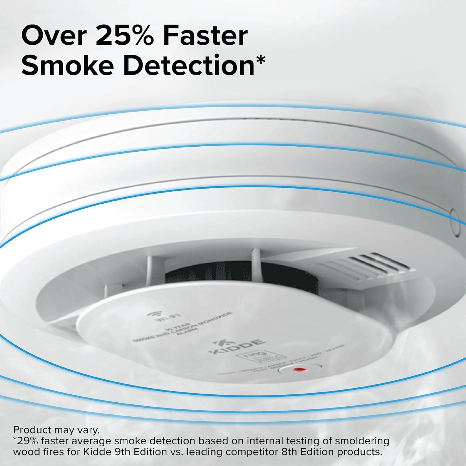 Smart Smoke and Carbon Monoxide Detector, Ring App Enabled for Real-Time Notifications, Wire-Free Interconnectivity