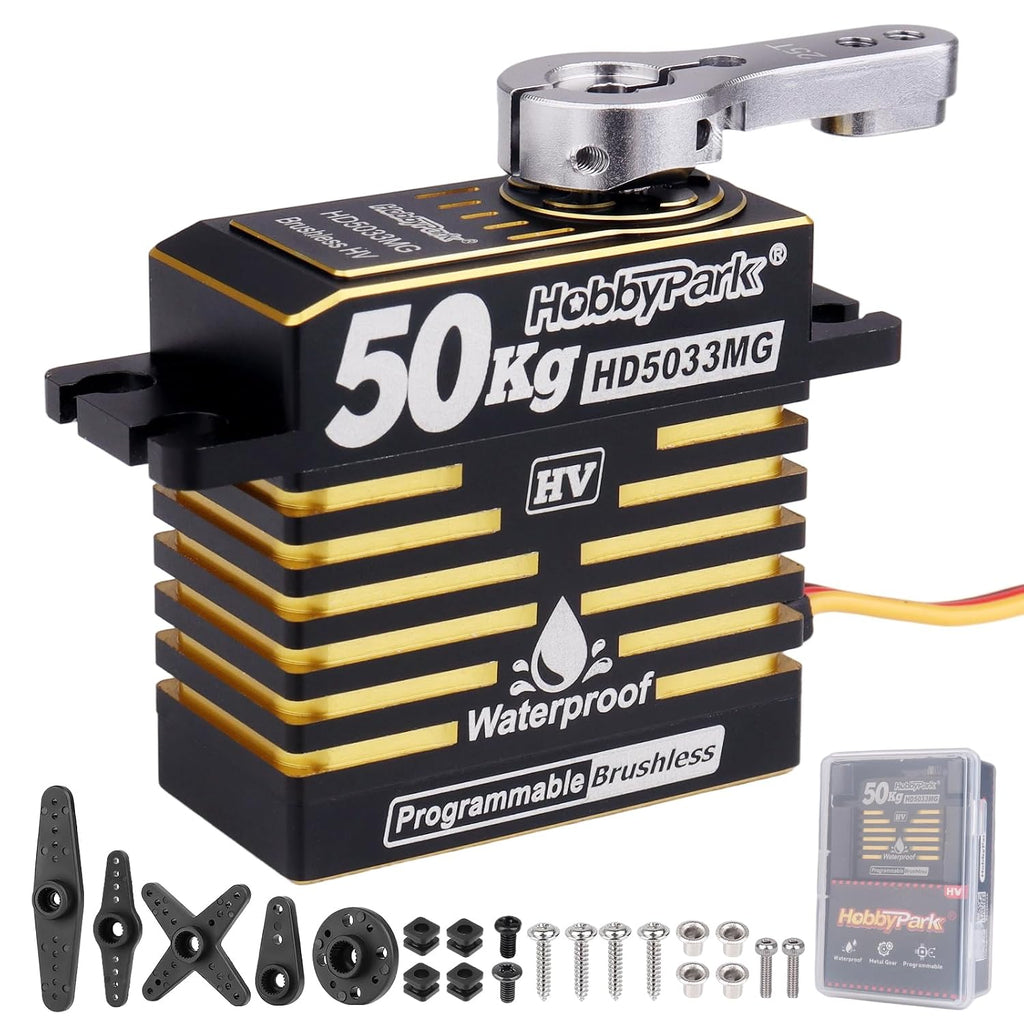 Waterproof 50KG High Torque RC Servo Brushless Motor 8.4V HV Servo Metal Gears Programmable for 1/7 1/8 1/10 1/12 RC