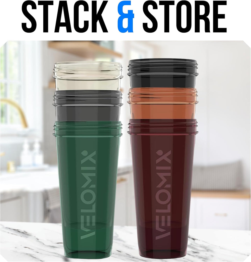 6 Pack 28oz Protein Shaker Bottle for Protein Mixes, Earth Tones | 6x Wire Whisk, Leak Proof Shaker Cups for Protein