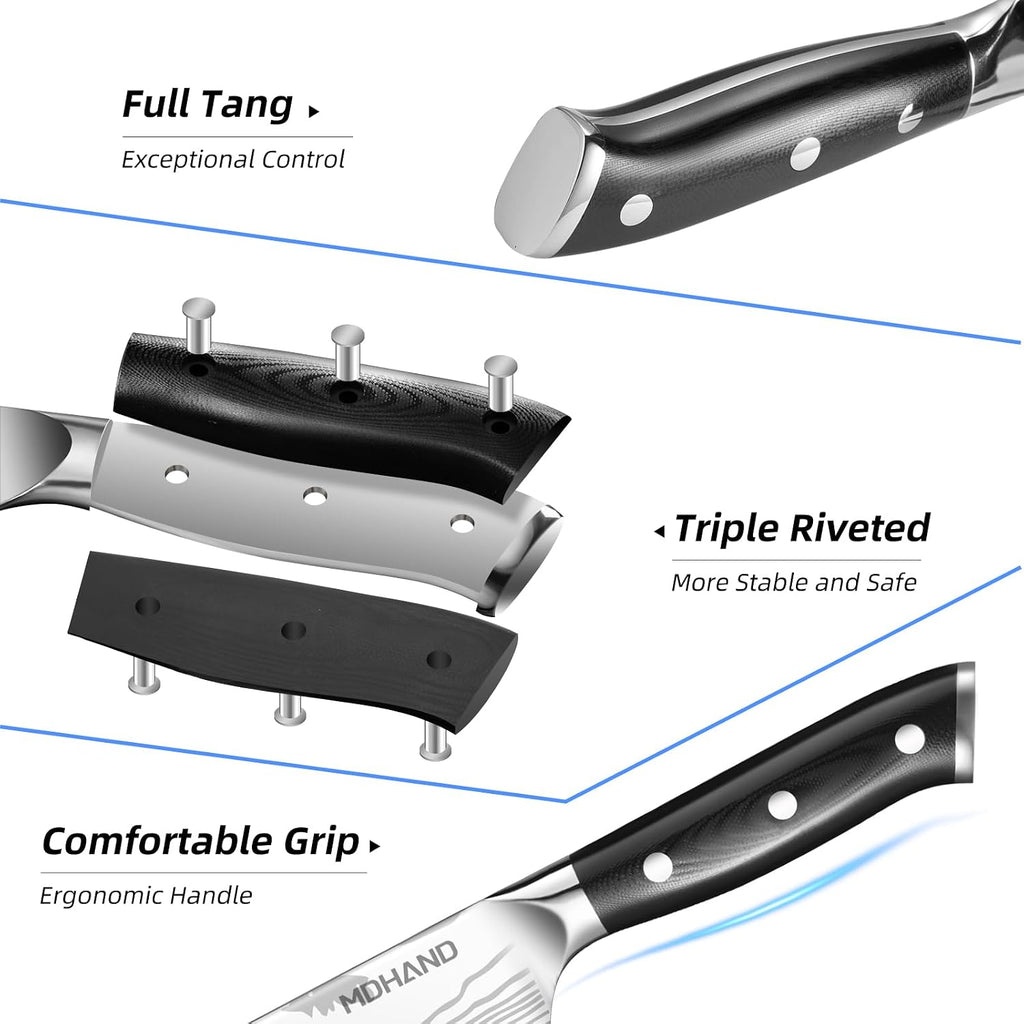 Chef Knife Set with Roll Bag, Sharp Professional Chef Knives Set
