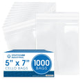 5" X 7" Self-Sealing Cellophane Bags (1000 Count) Clear Cookie Bags