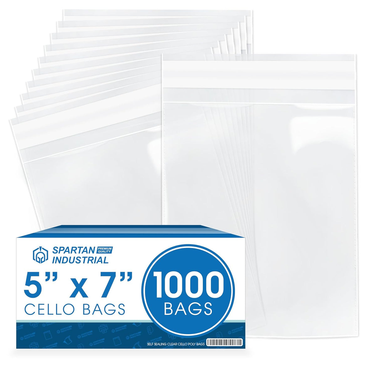 5" X 7" Self-Sealing Cellophane Bags (1000 Count) Clear Cookie Bags