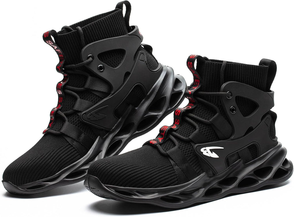 Work Safety Steel Toe Boots, Lightweight Breathable Industrial Construction Boots