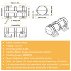 JIAWANSHUN DC24V Vibration Motor 3800RPM with Speed Adapter