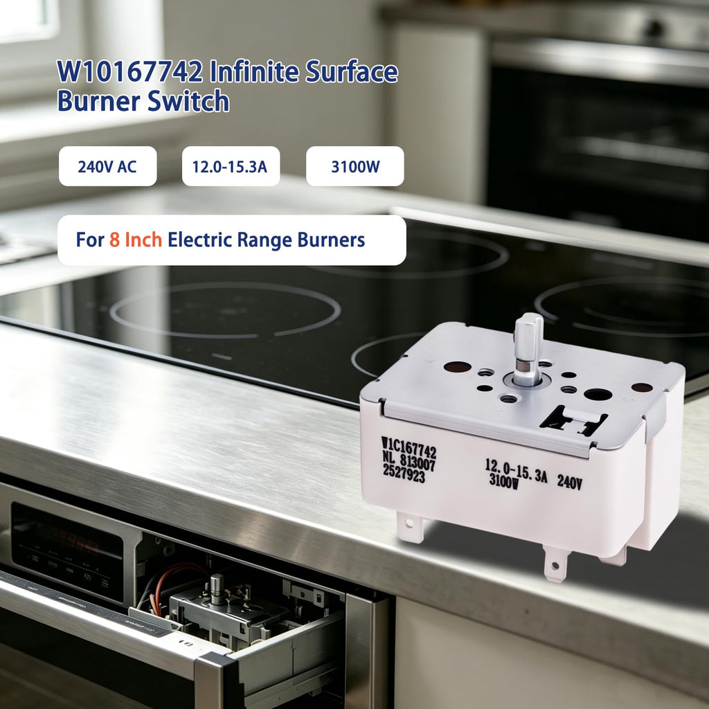 ZOKUSIK W10167742 Surface Burner Infinite Switch, Electric Cooktop Control