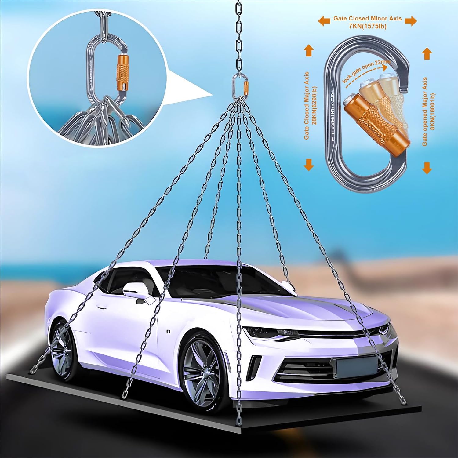 Heavy Duty Carabiner Clips -Auto Locking Climbing Carabiner, Industrial Strength Climbing Hooks for Keychains