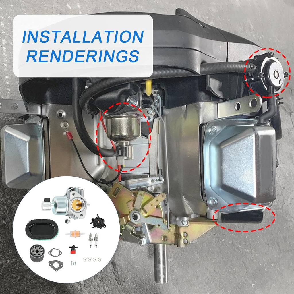 16-853-19S Carburetor Replacement For Kohler KT725 KT730 KT735 KT740 KT745, Include Air Filter, Fuel Pump, Oil Filter parts, Replace 32-853-67-S, 32-853-63S