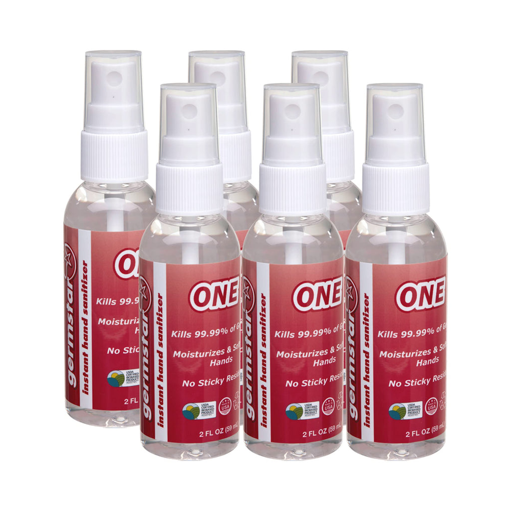 Hand Sanitizer 2oz Spray Bottle - Travel, Everyday use Multi Pack (2oz ONE, 6)
