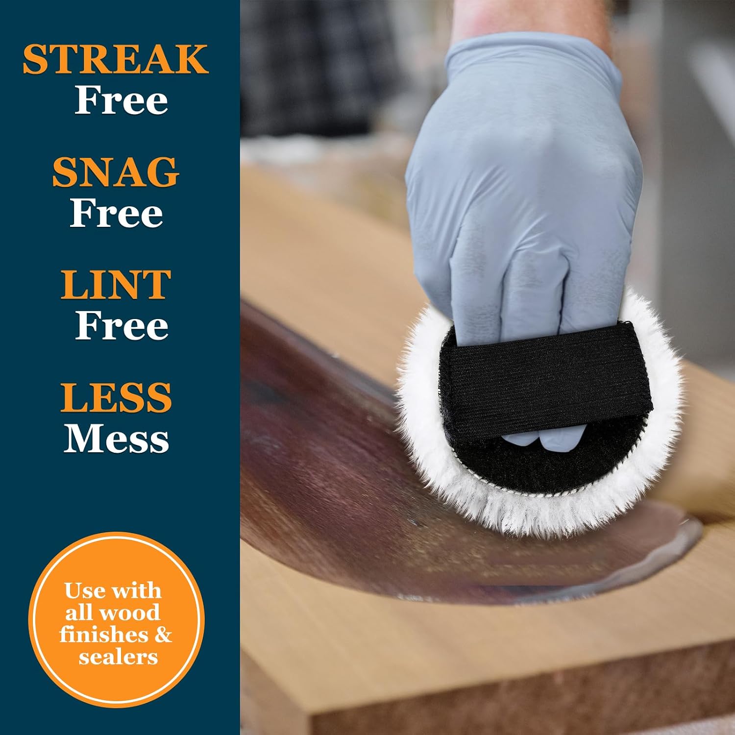 8 Pcs Lambswool Stain Pad 4 Inch Wood Stain Applicator Pads No Waste Reusable Lambswool Wax Applicator Staining Pads
