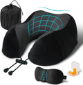 Travel Pillow, Memory Foam Neck Pillow for Traveling, U Shape Neck Pillow Airplane Portable Flight Pillow Travel Kit