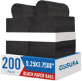 Small Black Paper Gift Bags with Handles, 5.25x3.75x8, 200 Pack Bulk