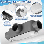 Tandefio 4 Pcs 1/2 Inch Threaded T Type Conduit Body Junction Box