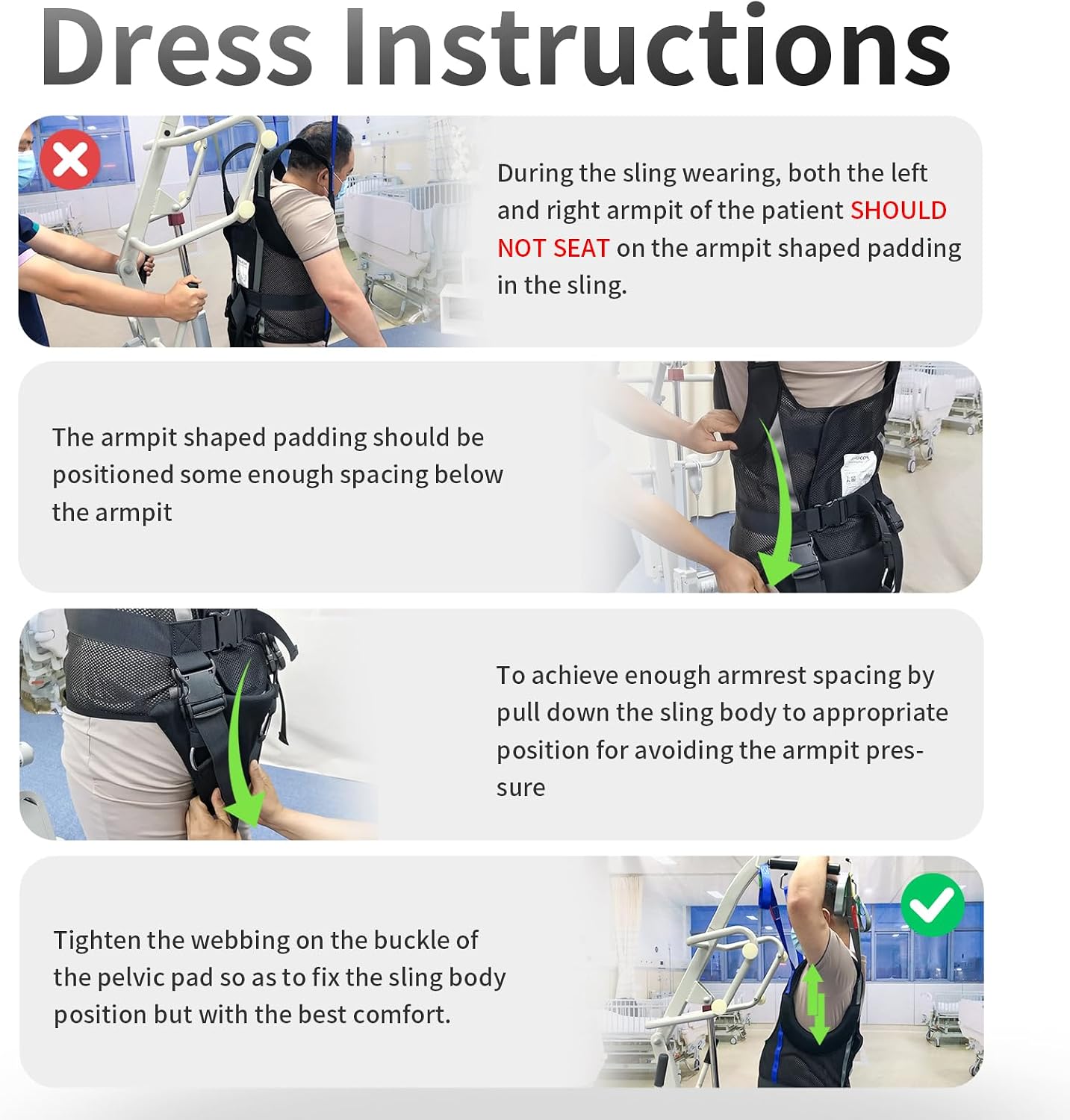 Patient Lift Sling Medical Transfer Sling for Patient Walking Training, Working Aids for Ambulation Support Training