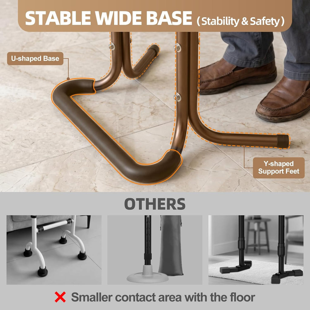 Stand Assist Aid for Elderly, 500Lbs Weight Capacity, 32.9'' - 35.8'' Height Adjustable Aluminum Alloy Mobility Aid