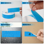 Blue Rectangle Labels 3" x 1" Color Coding Stickers Roll 500 Pcs