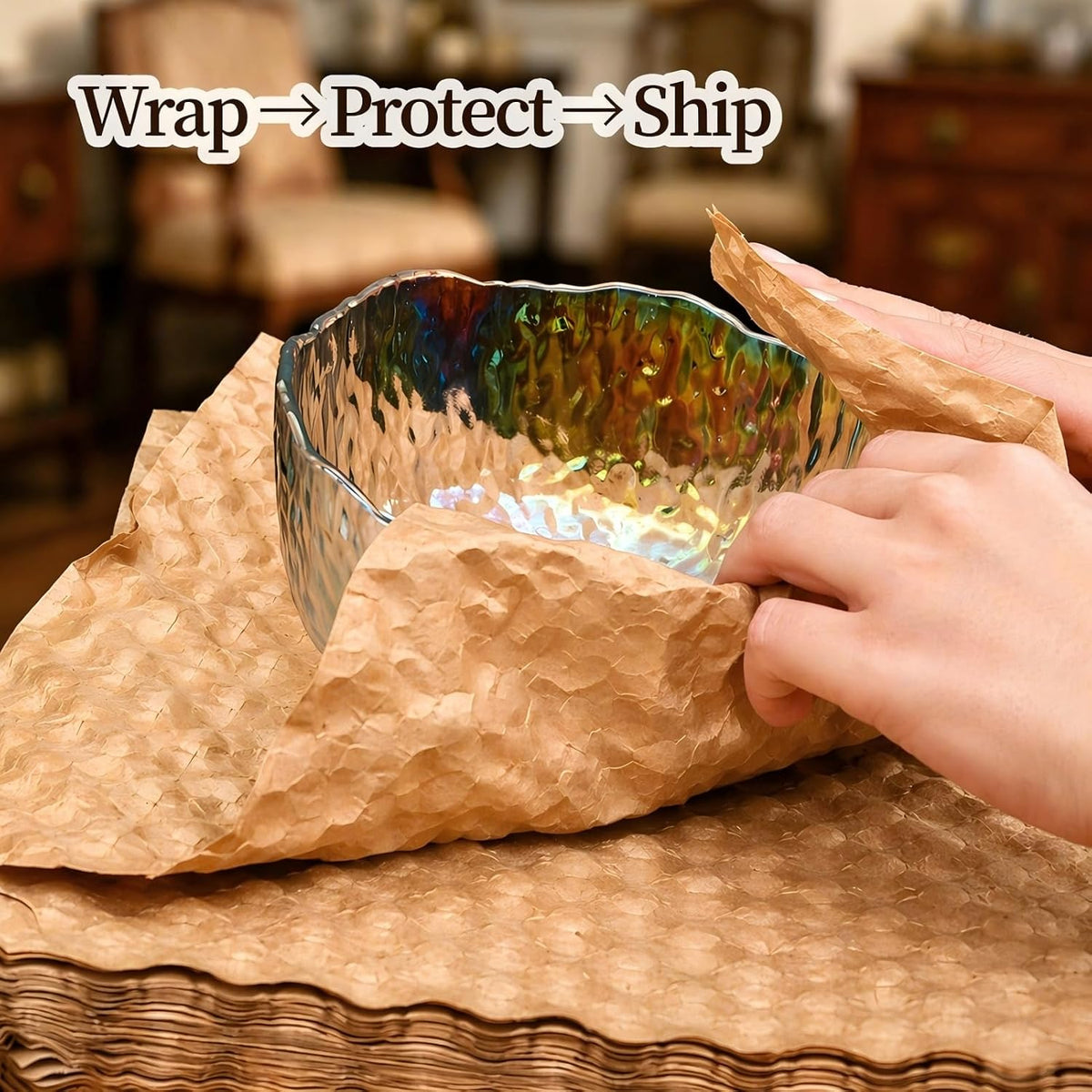 100 Kraft Paper Cushioning Sheets, 12 x 12 Inch Packing Set