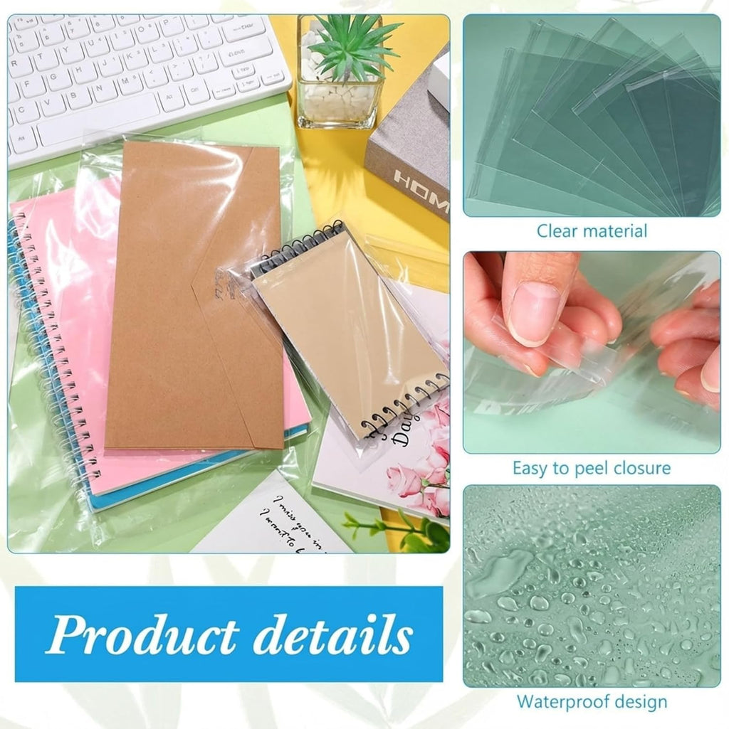 600 Pcs Cello Bags, 4''X 6'', 5''X 7'', 6'' X 9", 8'' X 10"