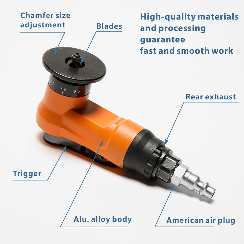2-in-1 Mini Pneumatic Chamfer Tool, 45° Metal Beveling Machine