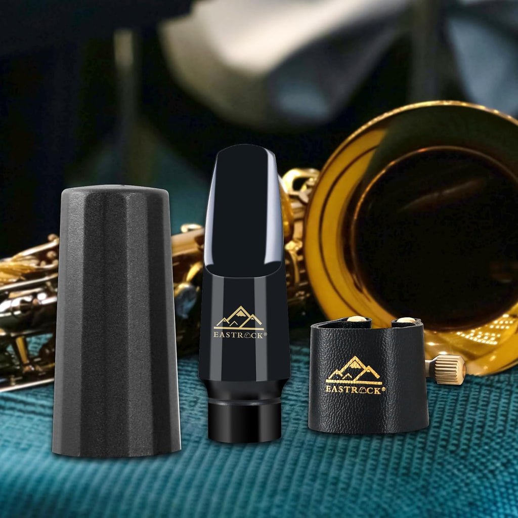 Alto Saxophone Mouthpiece Kit includes Leather Ligature, Plastic Cap, Professional Alto Sax Mouthpiece, Musical