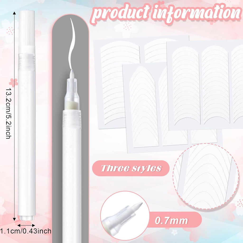 French Manicure Kit 2 Pcs Tip Pen 111 Nail Stickers Strips Tool