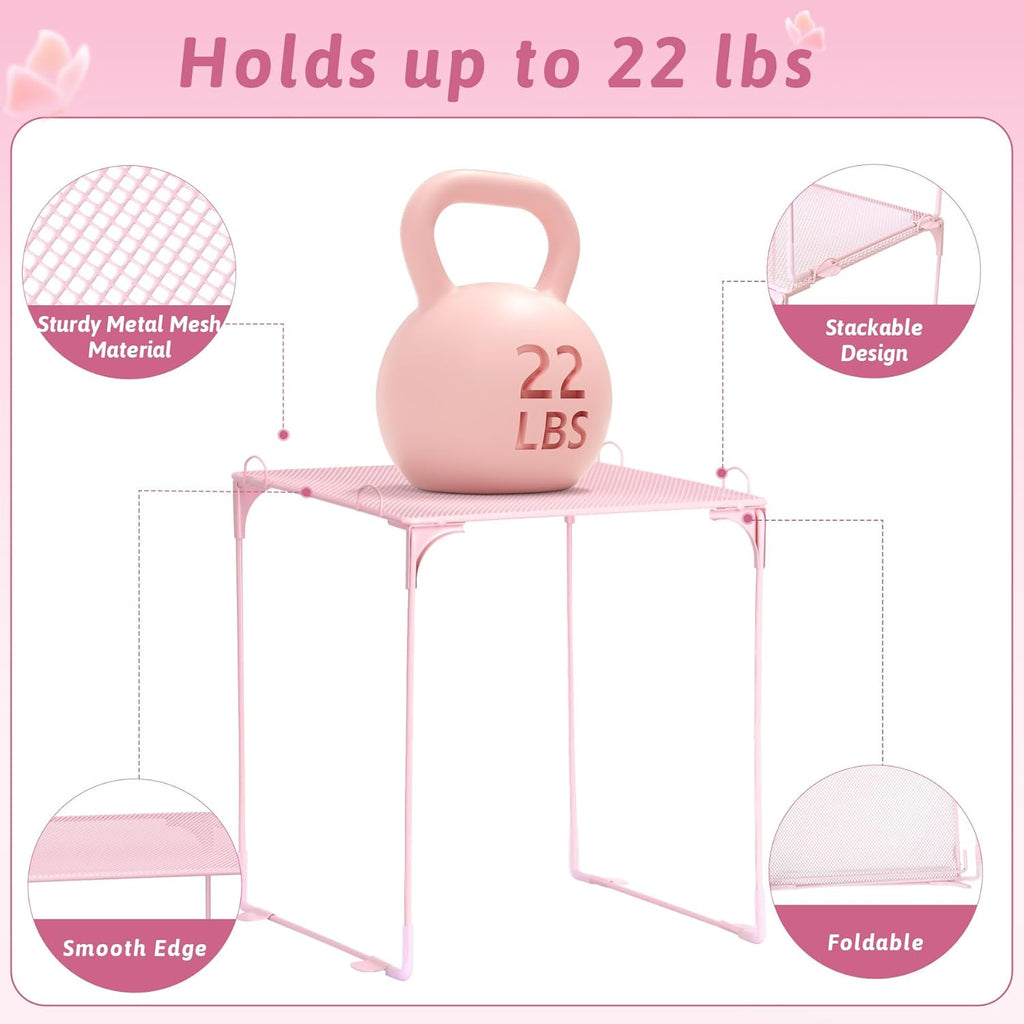 11-Piece Locker Accessories Kit, Magnetic Locker Organizer, Pink | Locker Decorations for Girls, Folding Locker