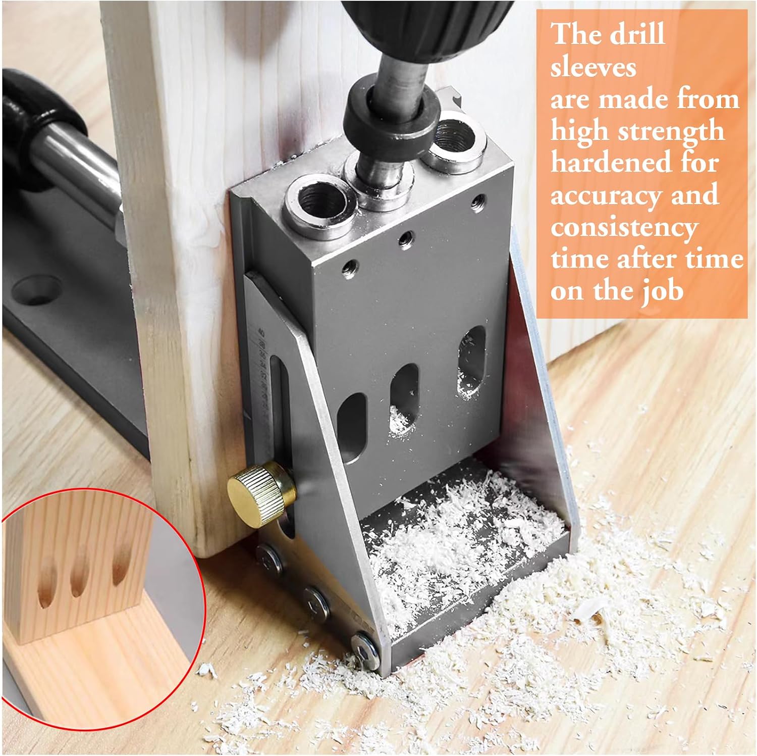 pocket hole jig Kit,Professional Woodworking Dowel Jig Kit,Upgraded All-Metal Pocket Screw Jig for Carpentry Joinery