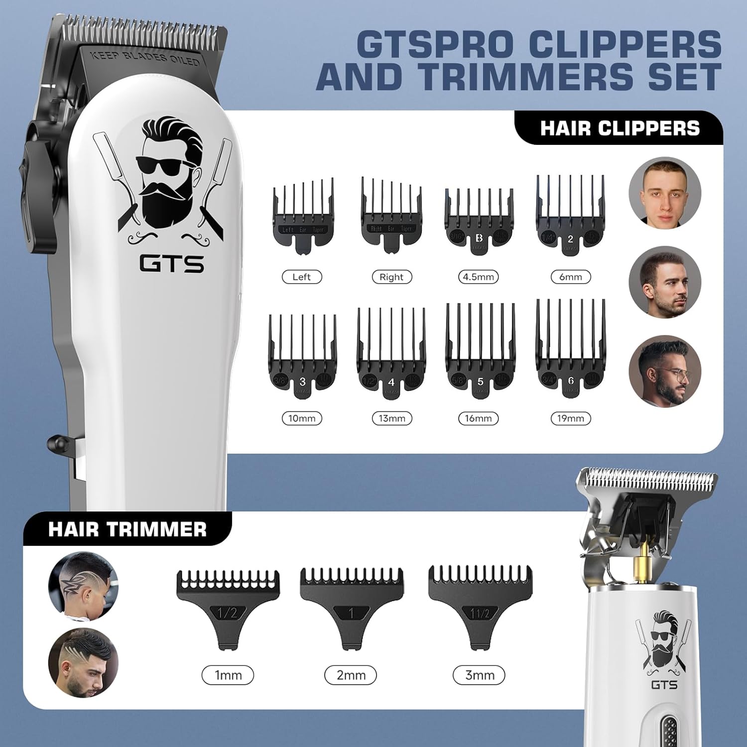GTSPro Hair Clippers for Men, Clippers and Trimmers Set, Barber Clippers, Electric Hair Trimmer with Box, Gifts for