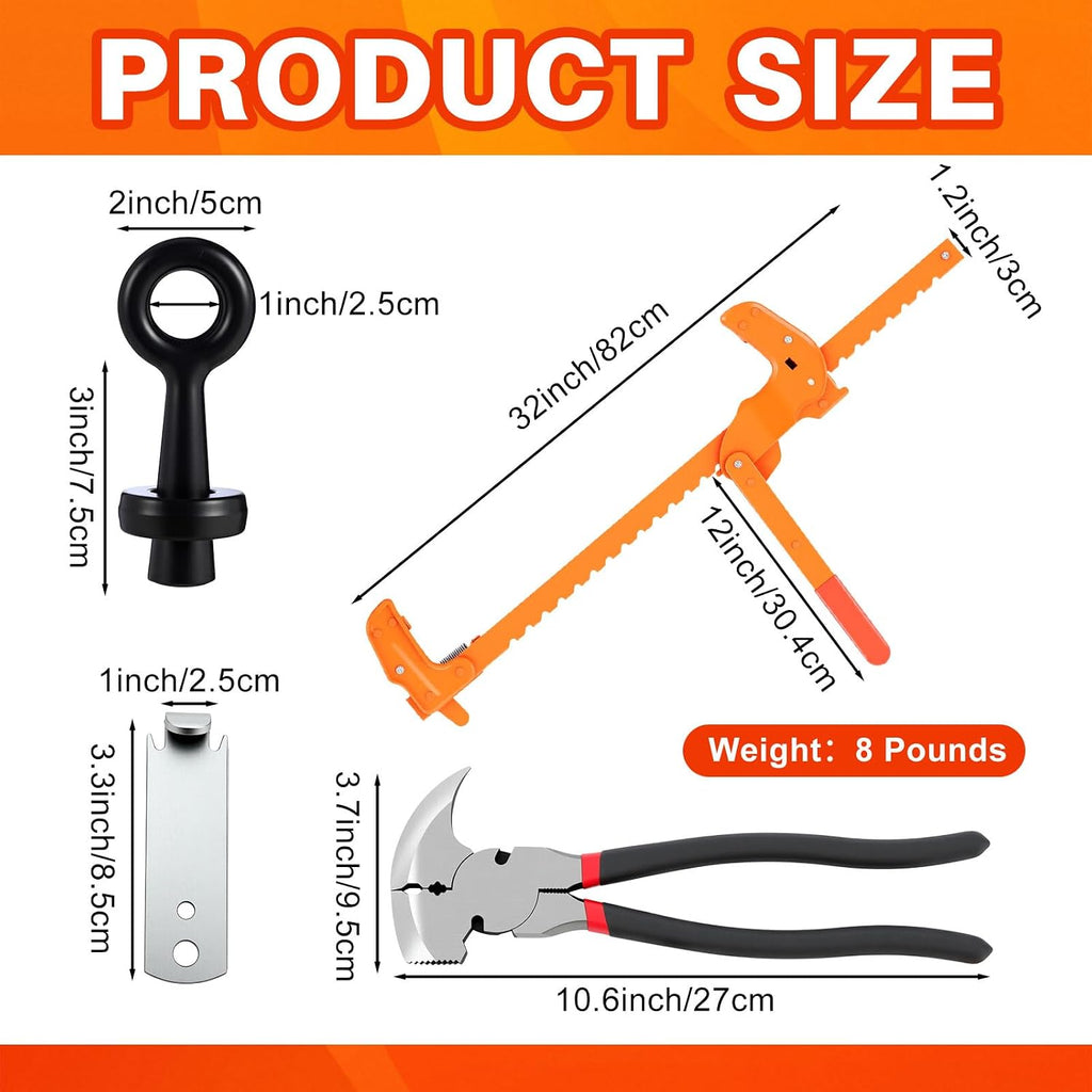 5 Pcs Fence Tool Set Carbon Steel Fence Stretcher Tool Barbed Wire Pullers 10 Inch Fencing Pliers Cutter Wire Twister