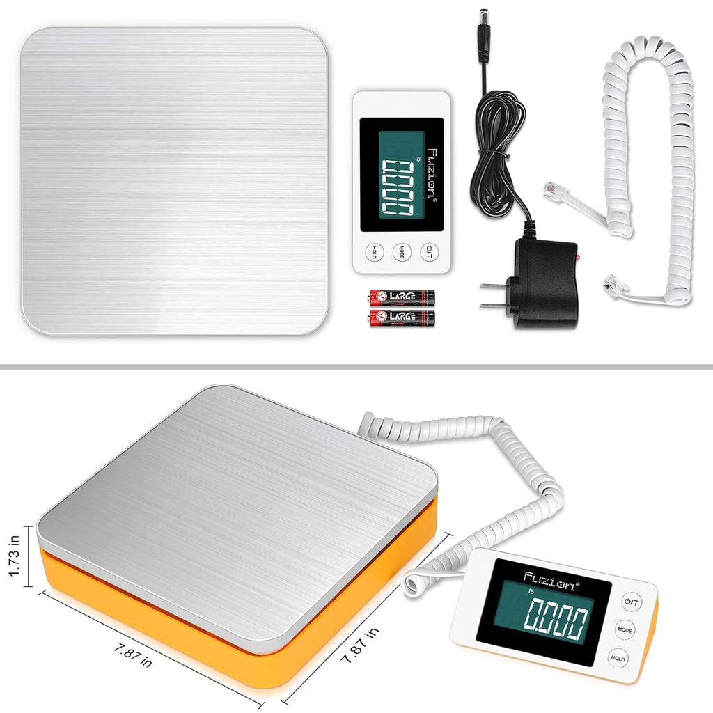 Shipping Scale - Digital Postal Scale | 110LB x 0.1oz, Large LCD Display, 5 Units, Dual Power Supply (Batteries &