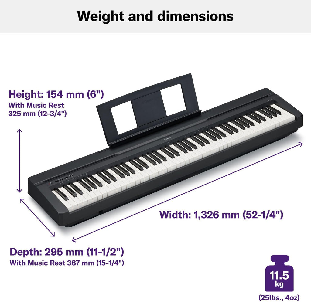 P71 88-Key Weighted Action Digital Piano with Sustain Pedal and Power Supply (Amazon-Exclusive)