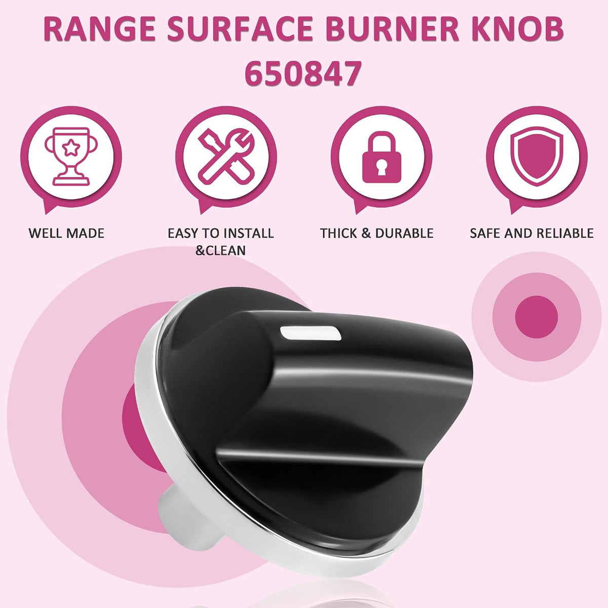 650847 Knob Cooktop Stove Replacements Compatible for Bosch 5 Packs