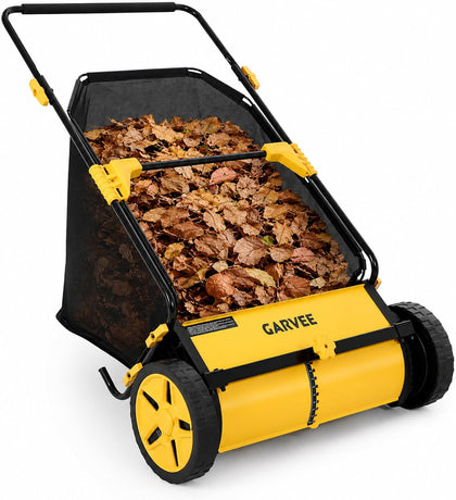 26 Inch Push Lawn Sweeper with 7 Cu. Ft. Large Mesh Collection Bag