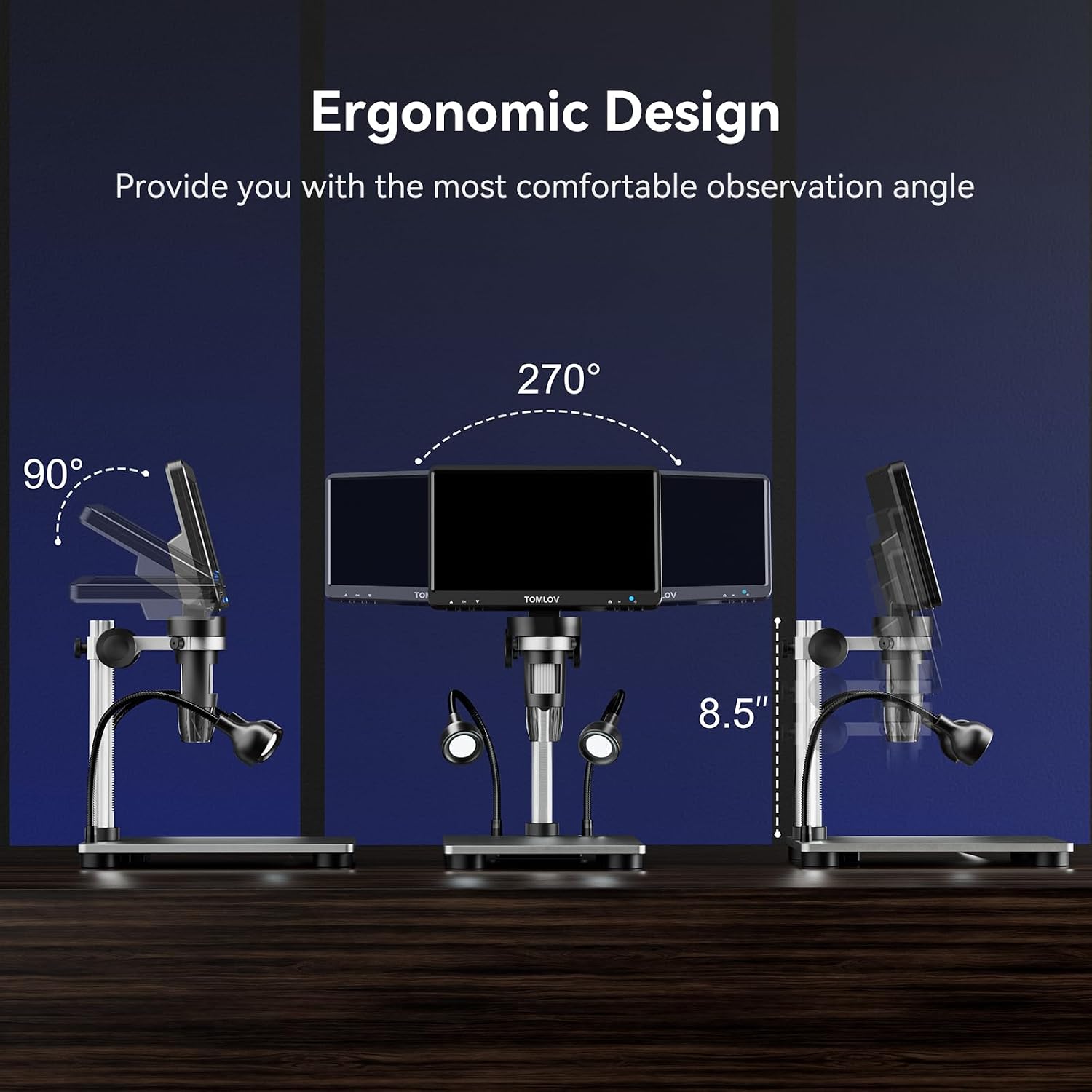 DM9 7" Digital Microscope: 1080P 1200X Coin Microscope Magnifier, 12MP Ultra-Precise Focusing LCD Soldering