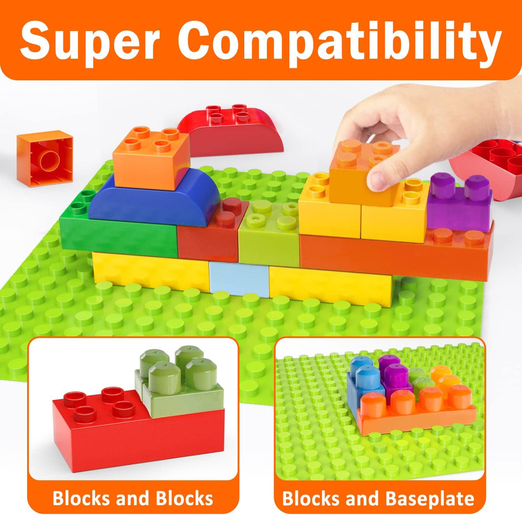 Building Blocks for Toddlers 2-5 Including a Baseplate, 150 Piece Big Building Blocks for Kids, Block and Bricks Set