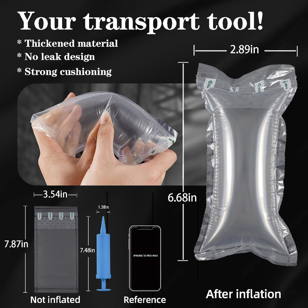 200 Count Packing Air Pillows for Shipping Supplies Box Filler Alternative to Packing Peanuts for Size 3.54" x