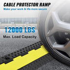 VEVOR 5 Pack Rubber Cable Protector Ramp 2 Channel 12000 lbs/Axle Capacity