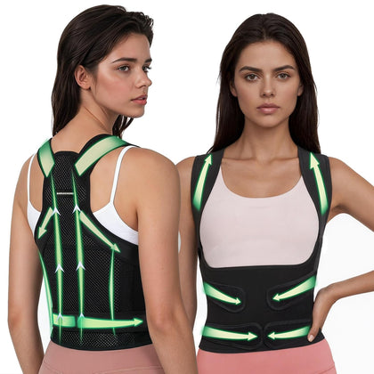 Posture Corrector for Women,2-in-1 Back Brace with Shoulder Support