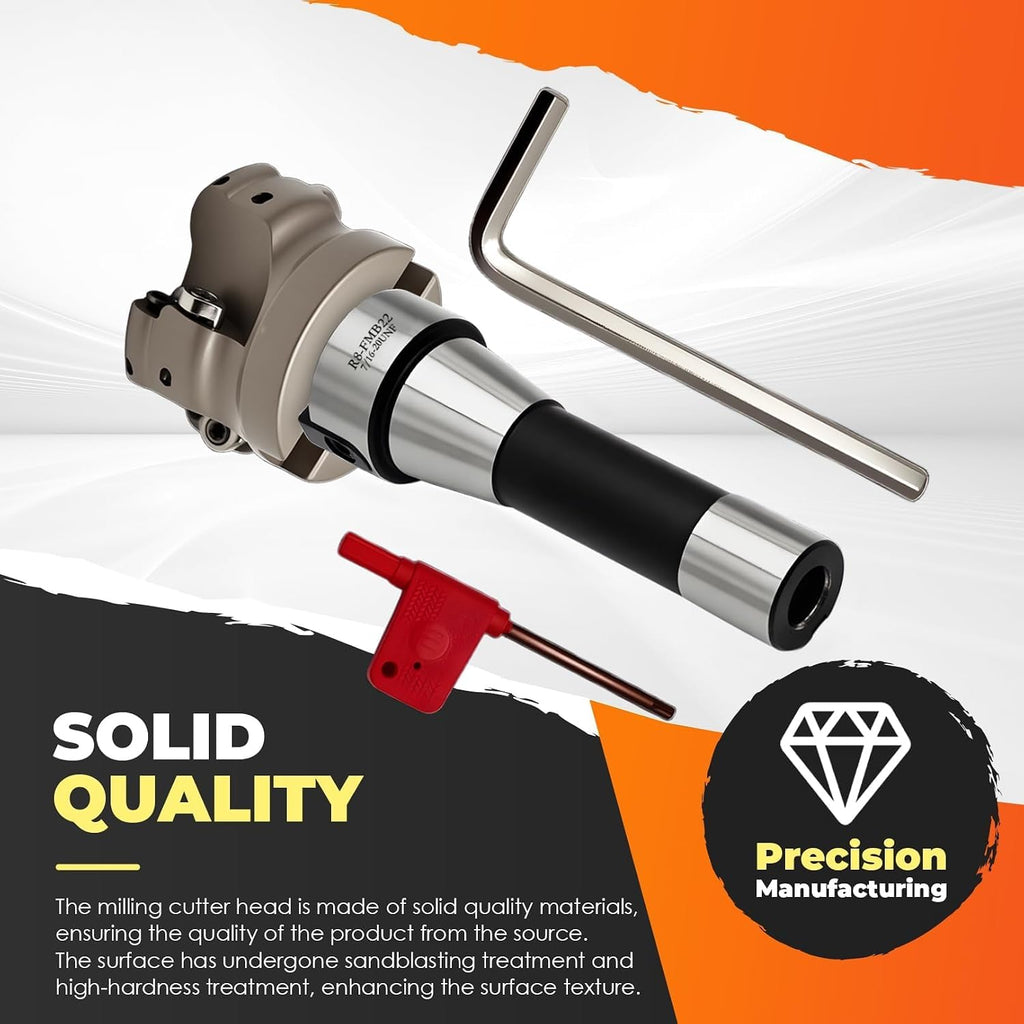 Face Mill Cutter Hard Alloy Inserts R8-FMB22 with Accessories