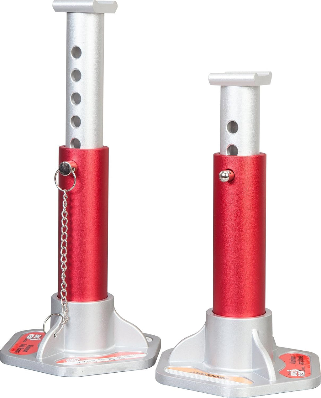 T43004 Torin Aluminum Jack Stands with Locking Support Pins: 3 Ton (6,000 lb) Capacity, Red/Silver, 1 Pair