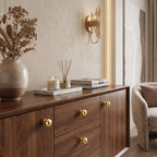 5 Pack 1-1/4 inch Unlacquered Brass Large Cabinet knobs, 100%-Solid-Brass knobs, Round Cabinet Pulls. Suitable for
