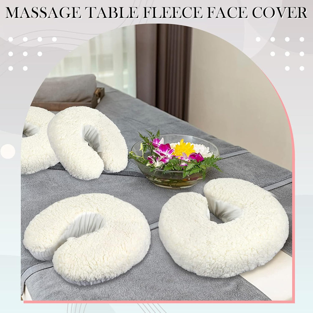 4 Pcs Massage Face Cradle Cover Fleece Massage Table Headrest Cover 14.5'' x 13'' Beauty Bed Facial Pillow Covers