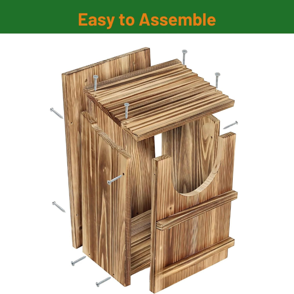 Owl Box, Carbonized Pine Screech Owl Nesting Box