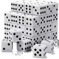 60 Pieces Standard Dice, 16mm Bulk White Opaque Black Pips Six Sided Dice Set