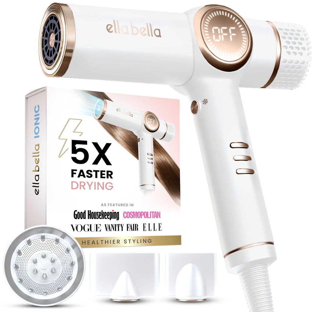 Ionic Hair Dryer with Diffuser - Negative Ion Blow Dryer, Quiet