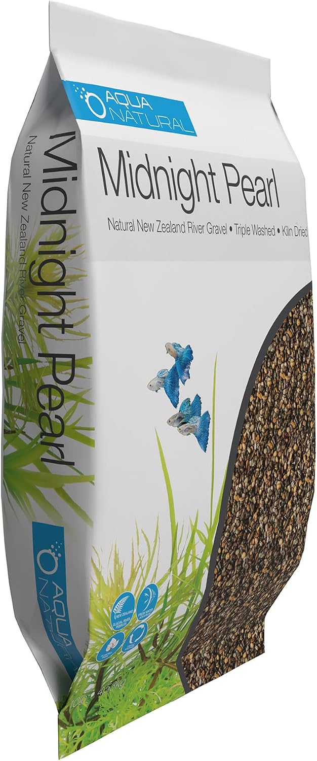 Aquarium Substrate, Midnight Pearl Gravel, 10lb | 2-4mm