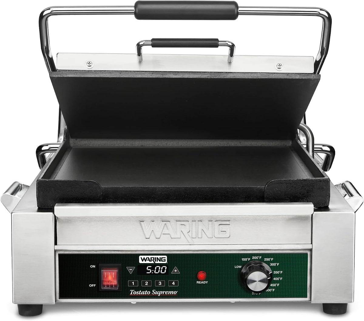Panini Press with Programmable Timer, 14" x 14" Cooking Surface