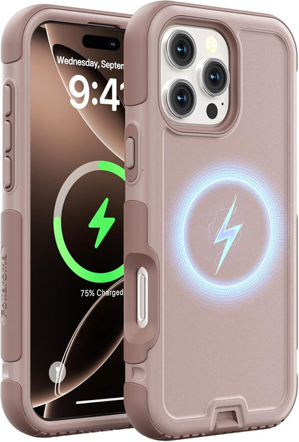 for iPhone 16 Pro Case, Compatible with MagSafe, Heavy Duty Shockproof Protective Phone Case, Anti-Drop Protection
