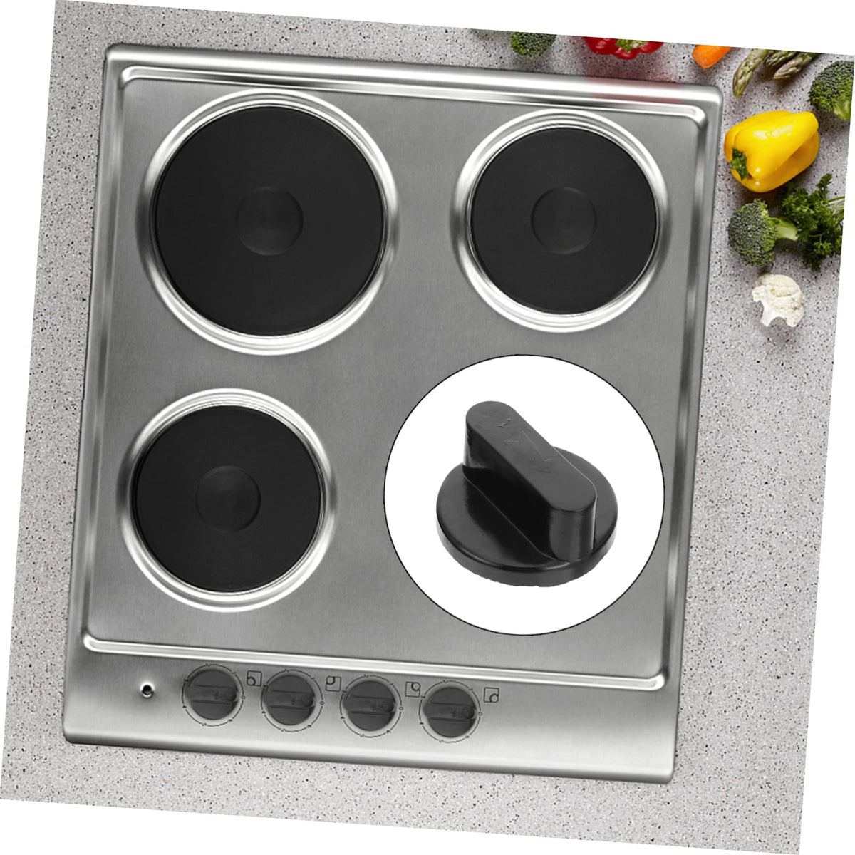 10 Pack Gas Stove Control Knobs, Black Plastic Replacement Knobs