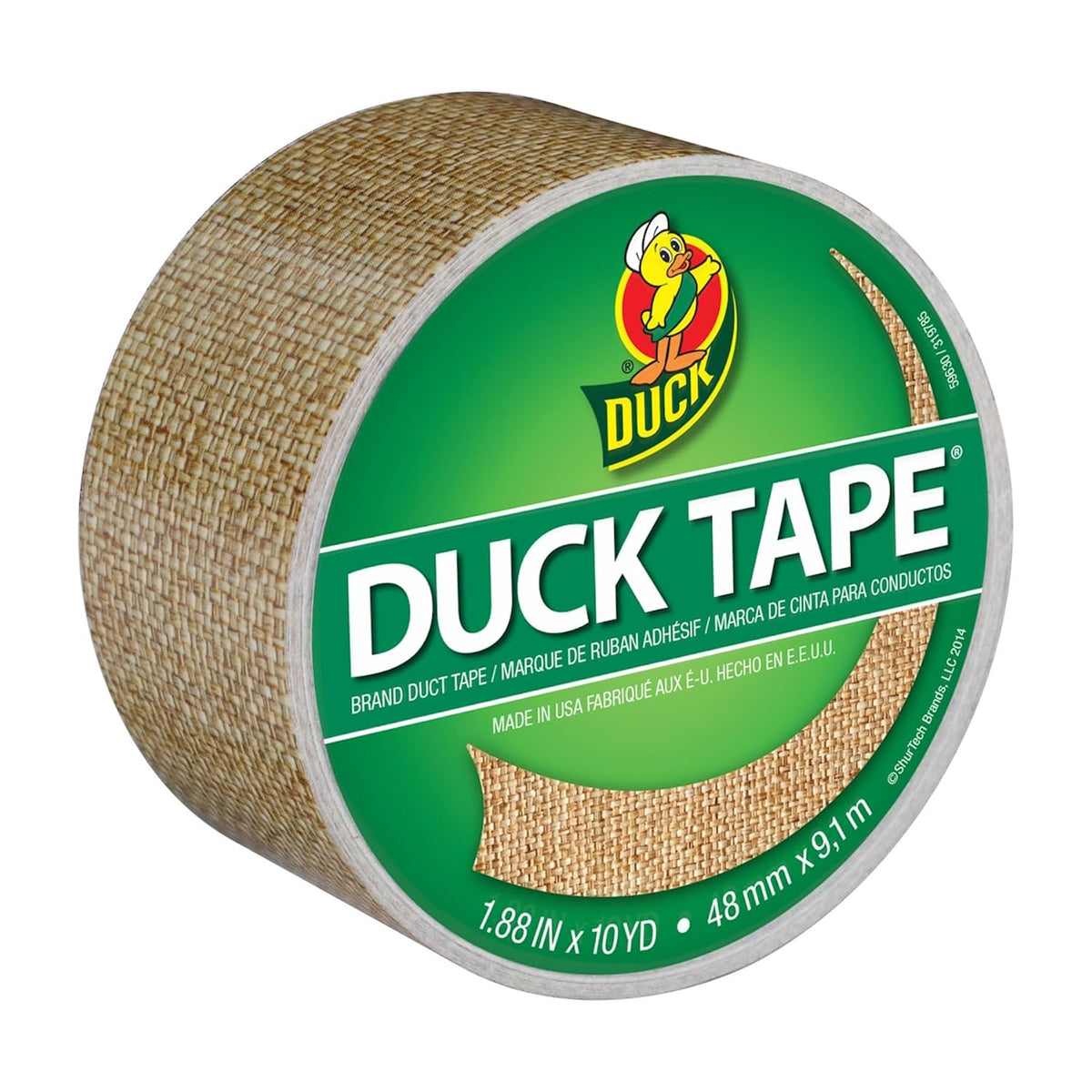 Tape Brand Printed Duct Tape, 1.88 in x 10 Yds, Burlap Pattern